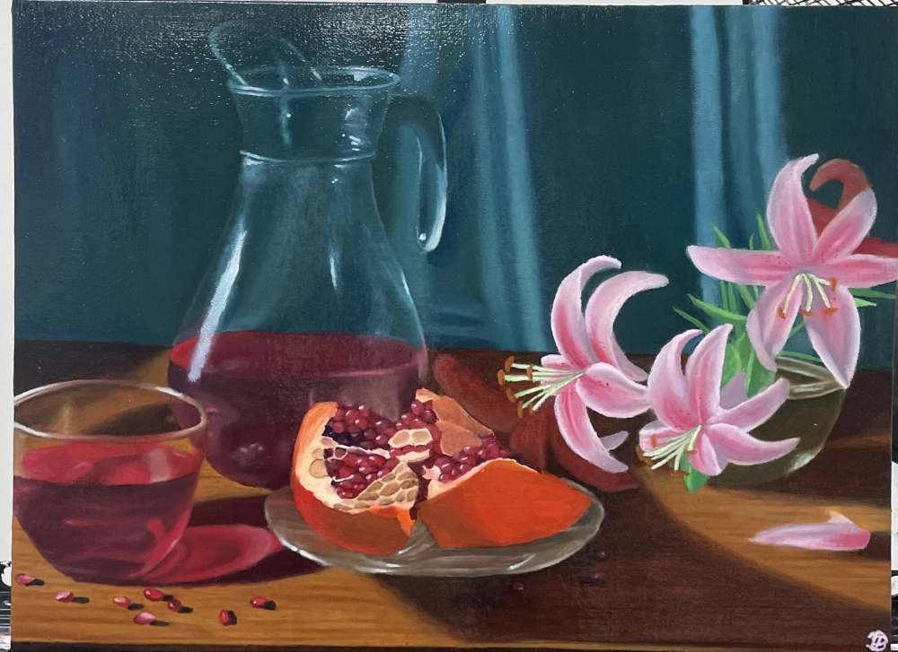 Pomegranates and Lillies