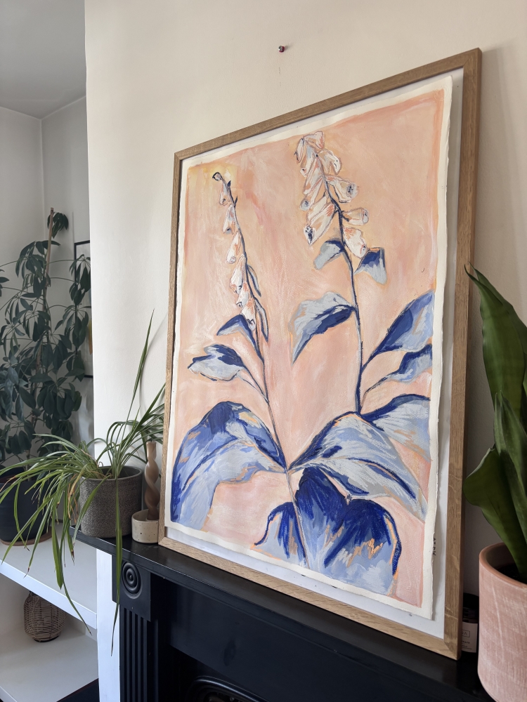 Foxgloves in Blue and Pink