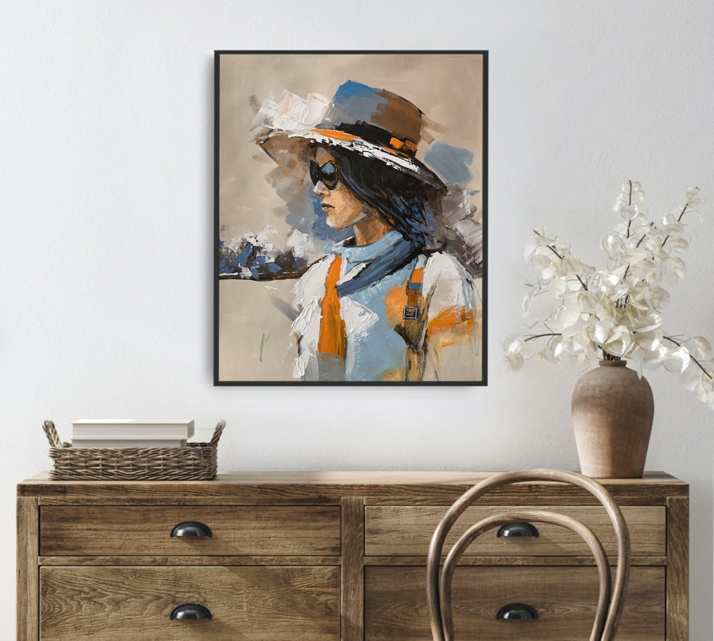 Fashion Woman Portrait in Hat.