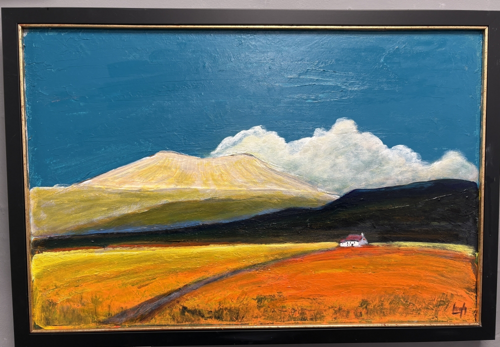 Welsh Mountain Cottage,  Atmospheric Mountain Landscape Original Painting