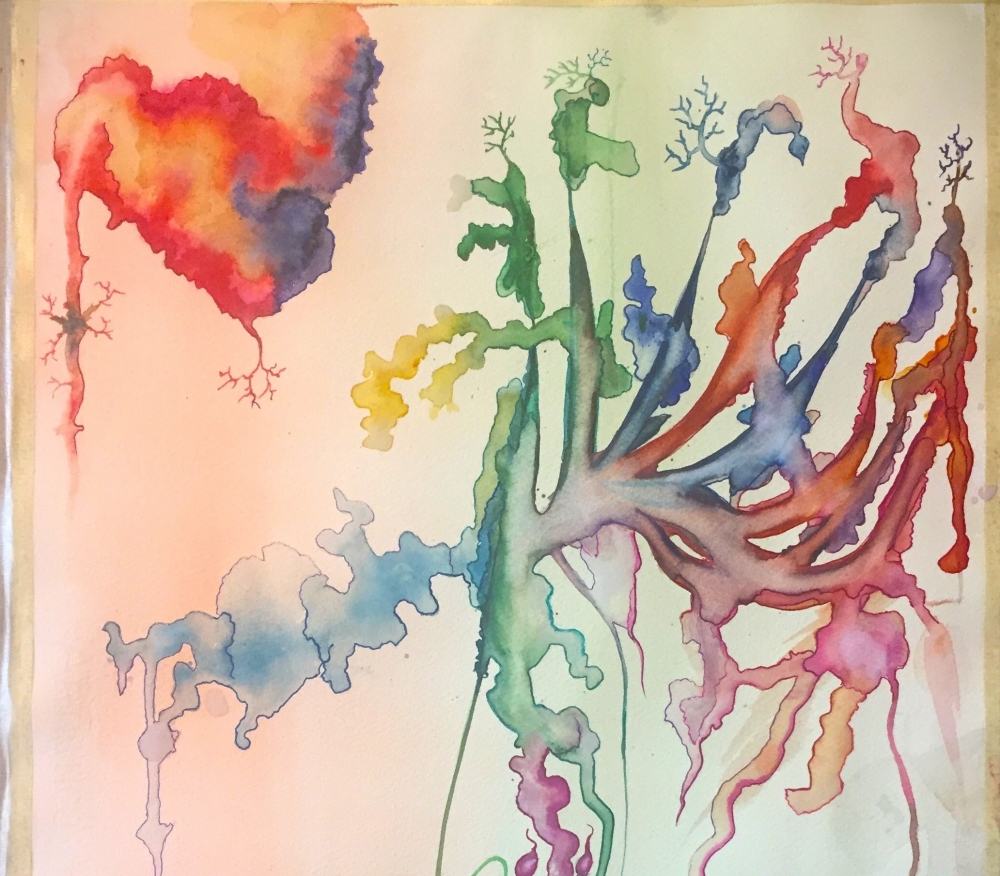 The Pride Flower 1, 15x22 inch, watercolors on cold press paper SKU 4077