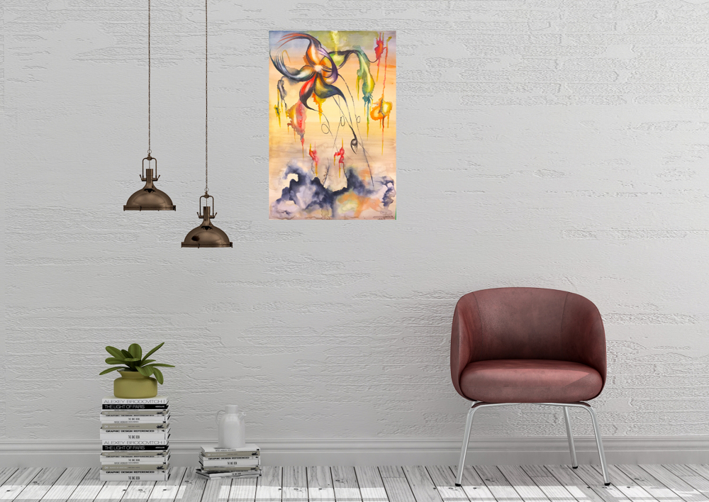 The Angel's Tears, Tears on the Sky, 15x22 inch, Watercolors on Cold Press Paper SKU 4080 