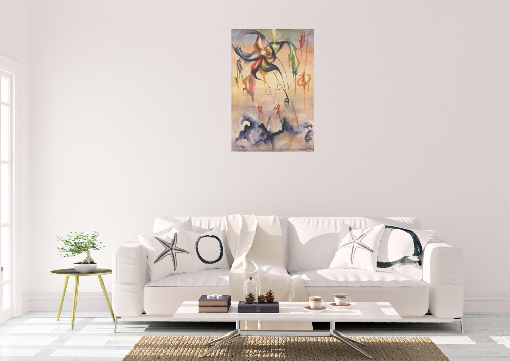 The Angel's Tears, Tears on the Sky, 15x22 inch, Watercolors on Cold Press Paper SKU 4080 