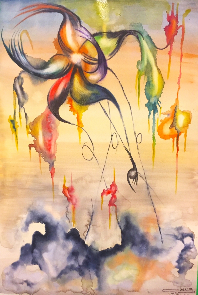 The Angel's Tears, Tears on the Sky, 15x22 inch, Watercolors on Cold Press Paper SKU 4080 