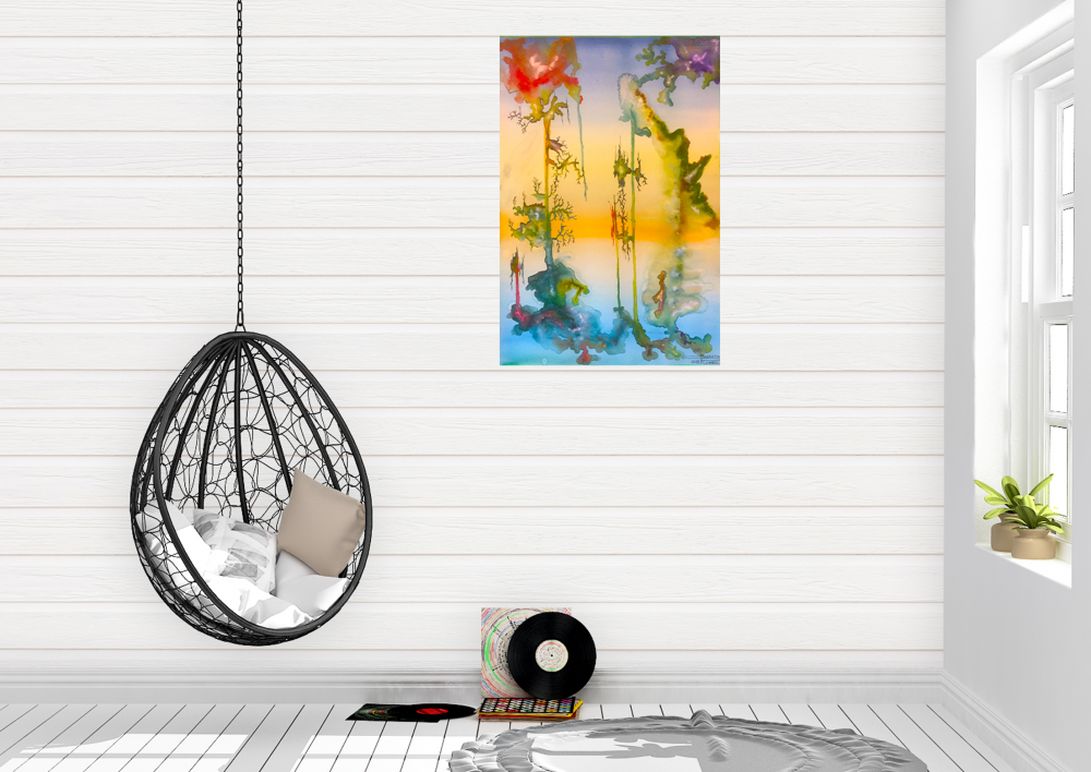 Flowers in Ether 1, 15x22, inch, watercolors on cold press paper, SKU 4081 