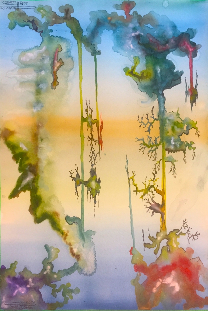 Flowers in Ether 1, 15x22, inch, watercolors on cold press paper, SKU 4081 