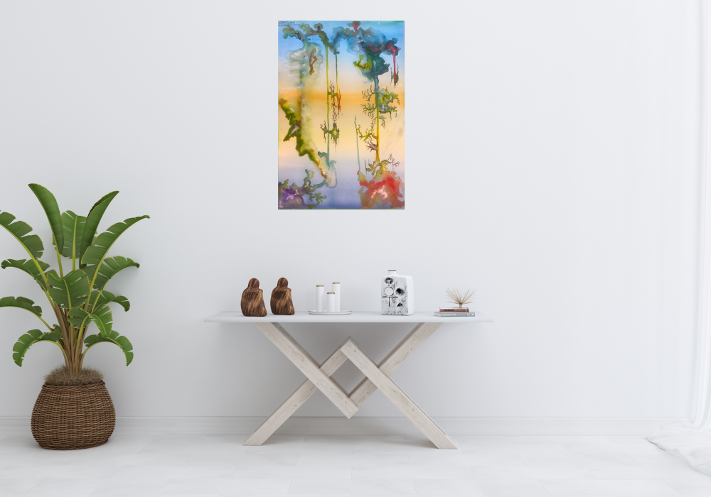 Flowers in Ether 1, 15x22, inch, watercolors on cold press paper, SKU 4081 