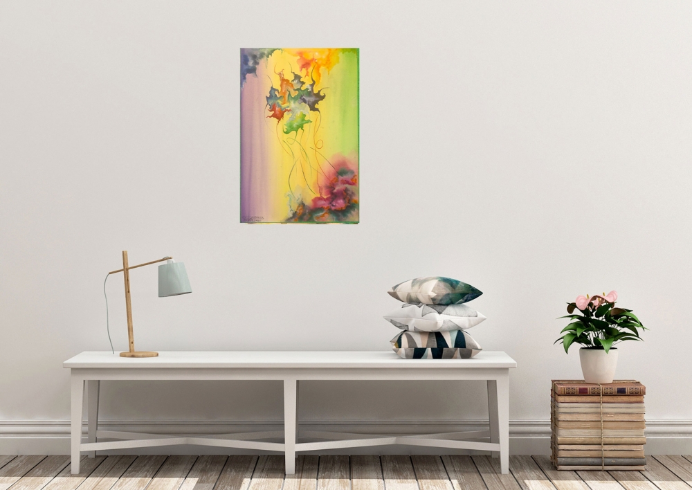 The Pride Flower 2, 15x22 inch, watercolors on cold press paper SKU 4088  