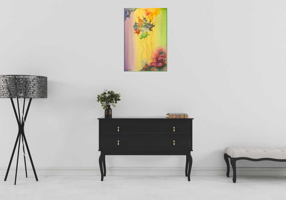 The Pride Flower 2, 15x22 inch, watercolors on cold press paper SKU 4088  