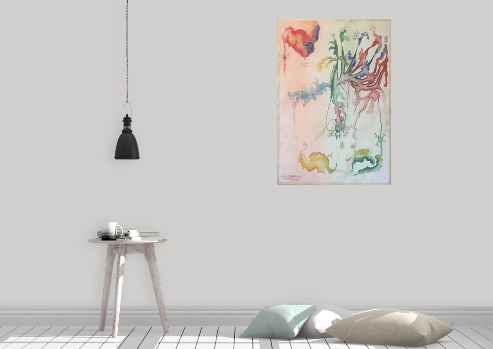 The Pride Flower 1, 15x22 inch, watercolors on cold press paper SKU 4077