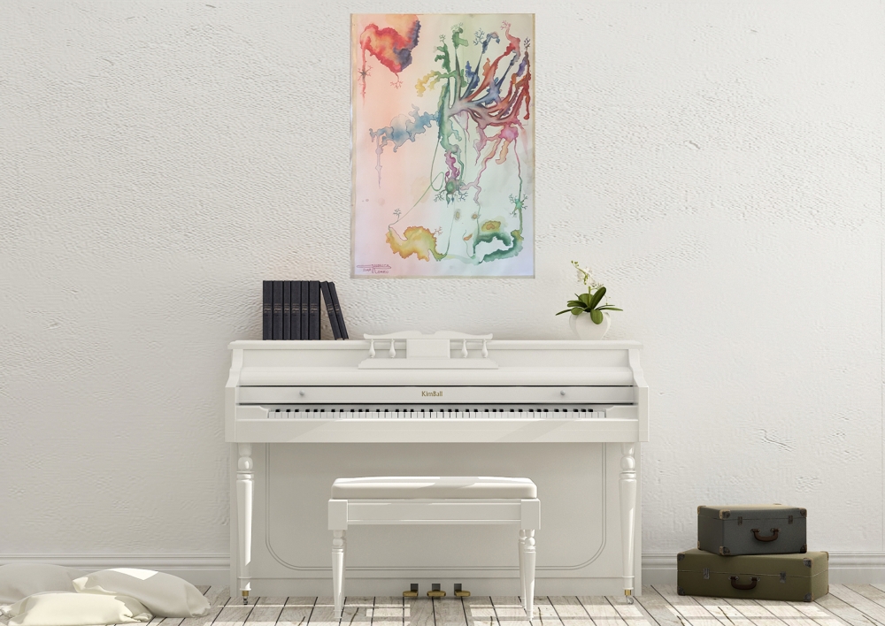 The Pride Flower 1, 15x22 inch, watercolors on cold press paper SKU 4077