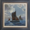 THAMES SAILING BARGES IN THE MOONLIGHT