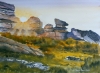 Dartmoor Sunset. Signed Watercolour