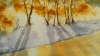 Winter Sunlight. Original Signed Watercolour. 15x11 inches , 38x28cm