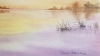 Tranquil Lake at Sunset. Original Signed Watercolour