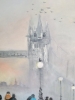 Tower bridge with mist