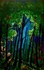 Enchanted Forest, Mysterious Woodland semi abstract Original oil Painting
