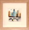 Muted Metropolis - Framed Contemporary Cityscape Glass Art 