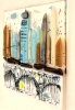 Muted Metropolis - Framed Contemporary Cityscape Glass Art 