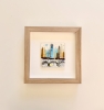 Muted Metropolis - Framed Contemporary Cityscape Glass Art 