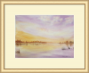 Tranquil Lake at Sunset. Original Signed Watercolour