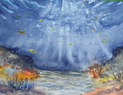 Underwater Ocean Reef. Original Watercolour 