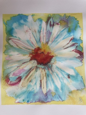 An Emerging Daisy -  Hand Painted 
