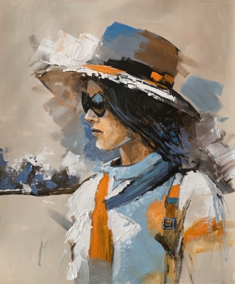 Fashion Woman Portrait in Hat.