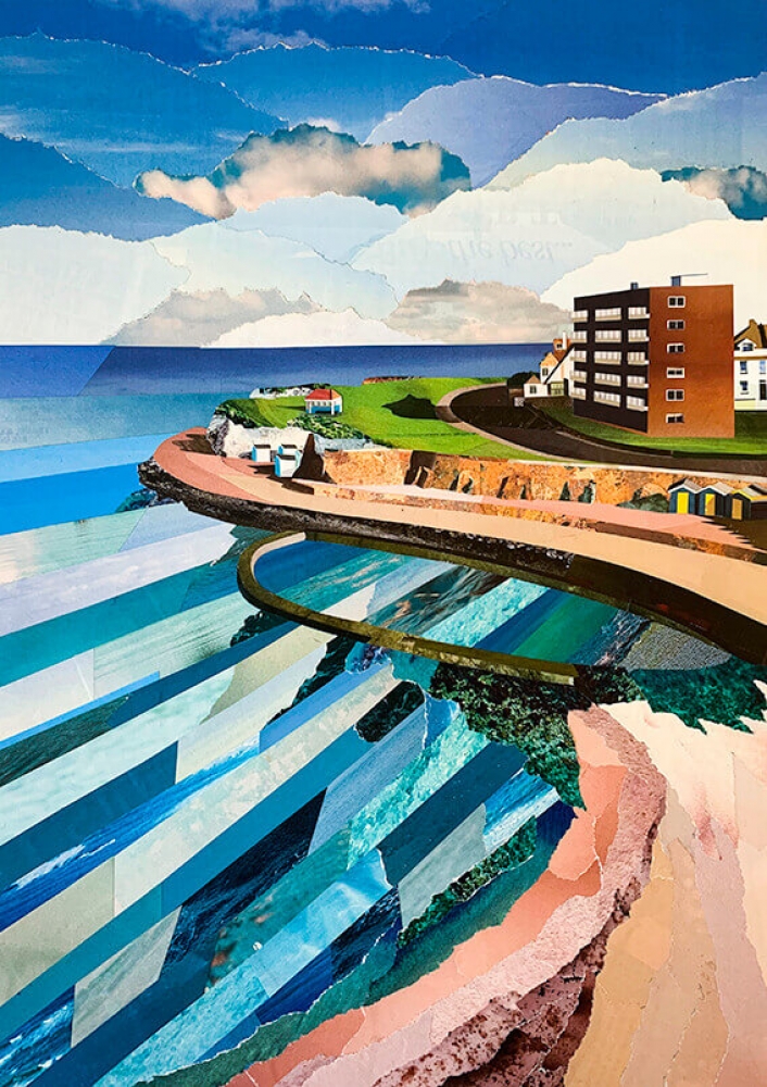 Minnis Bay | Kent Coast | Original Magazine Collage