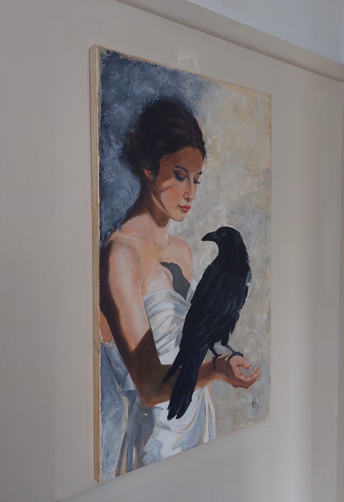 Woman and Black Raven 