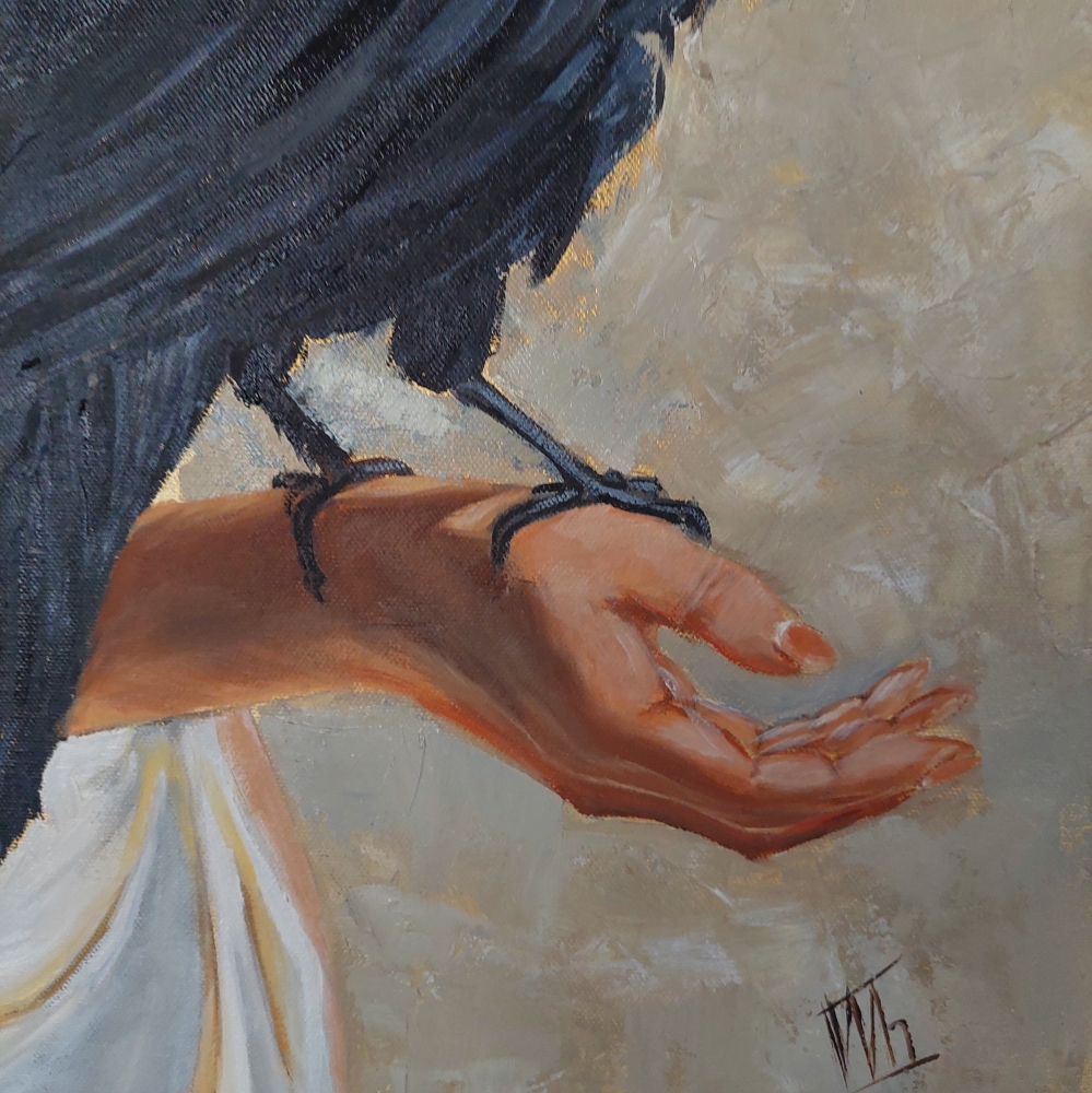 Woman and Black Raven 