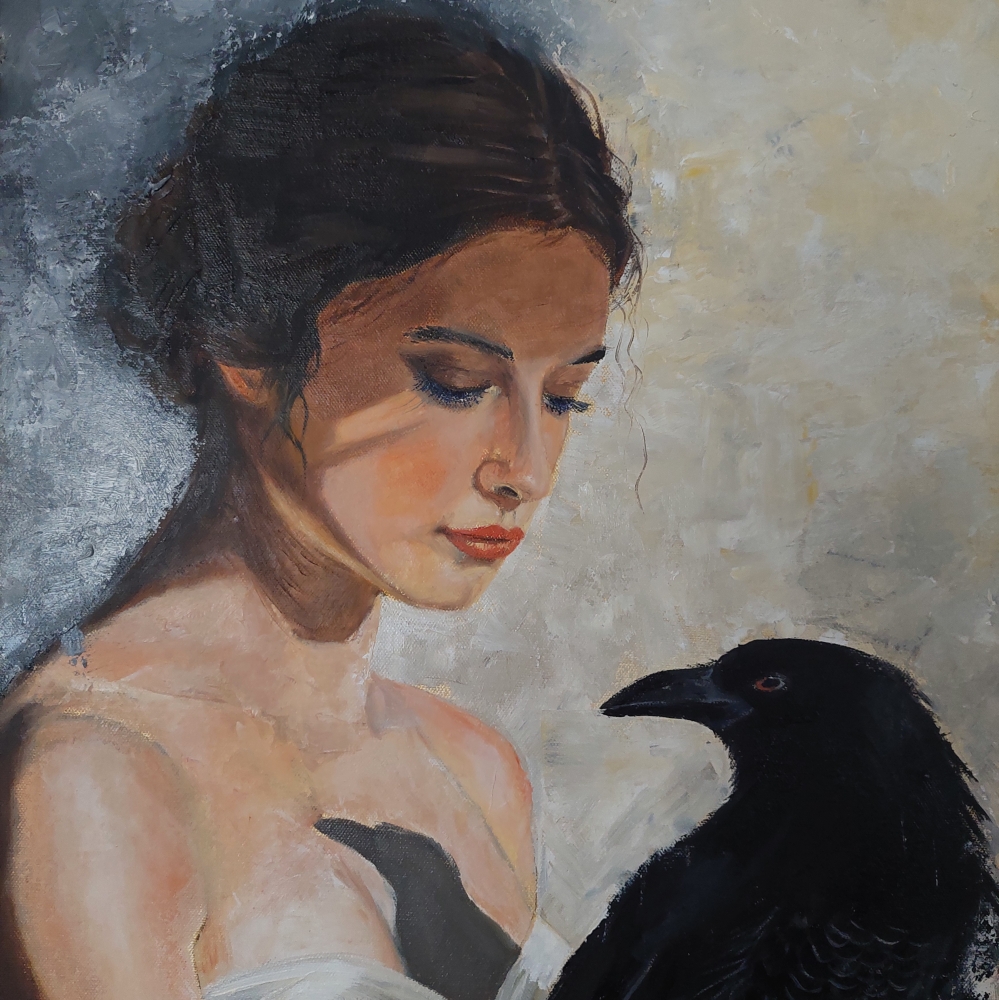 Woman and Black Raven 