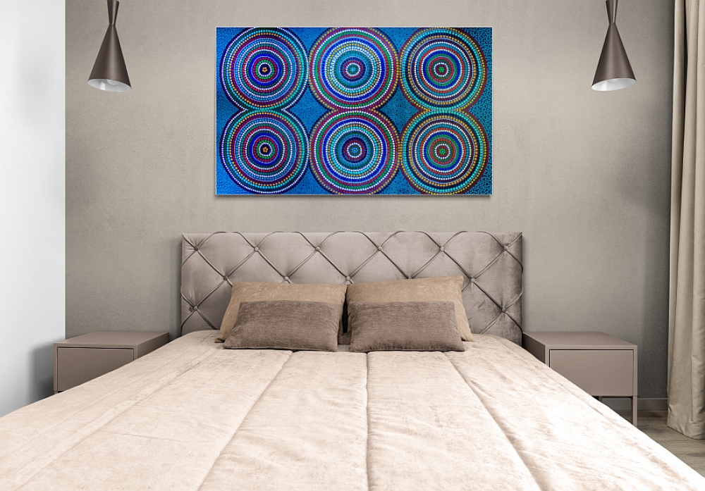 Six Circles - Hand painted 