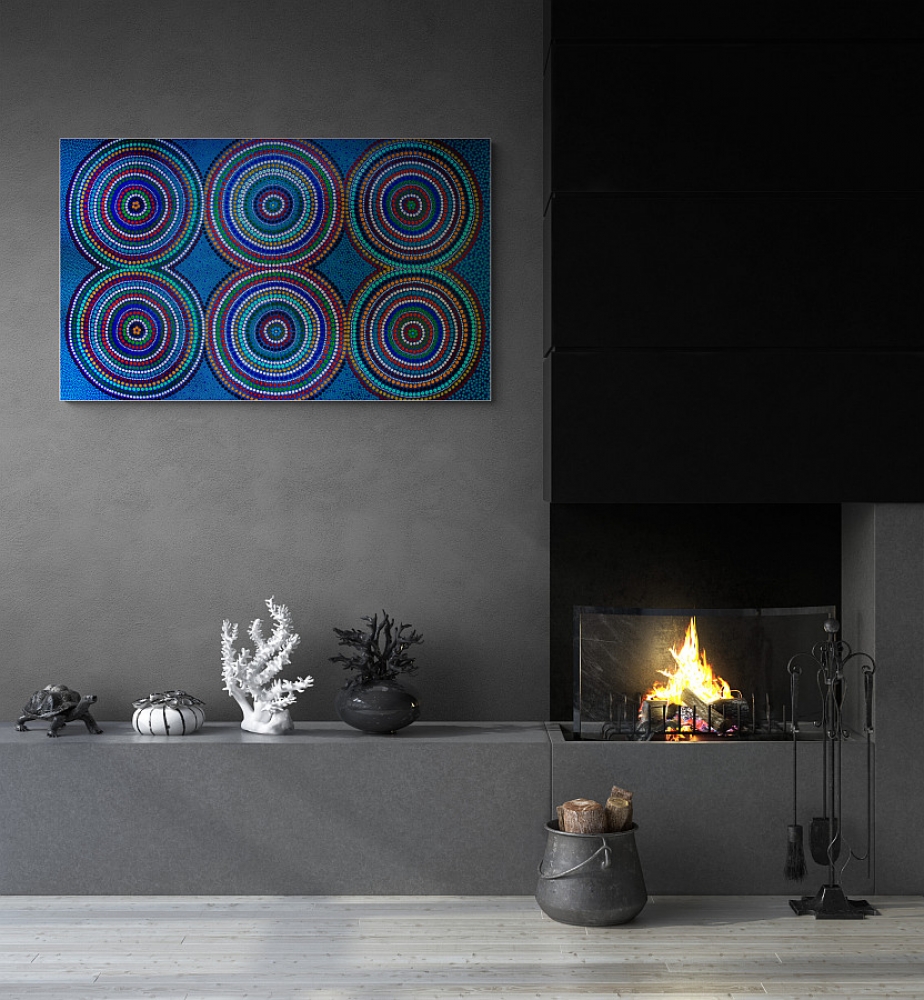 Six Circles - Hand painted 