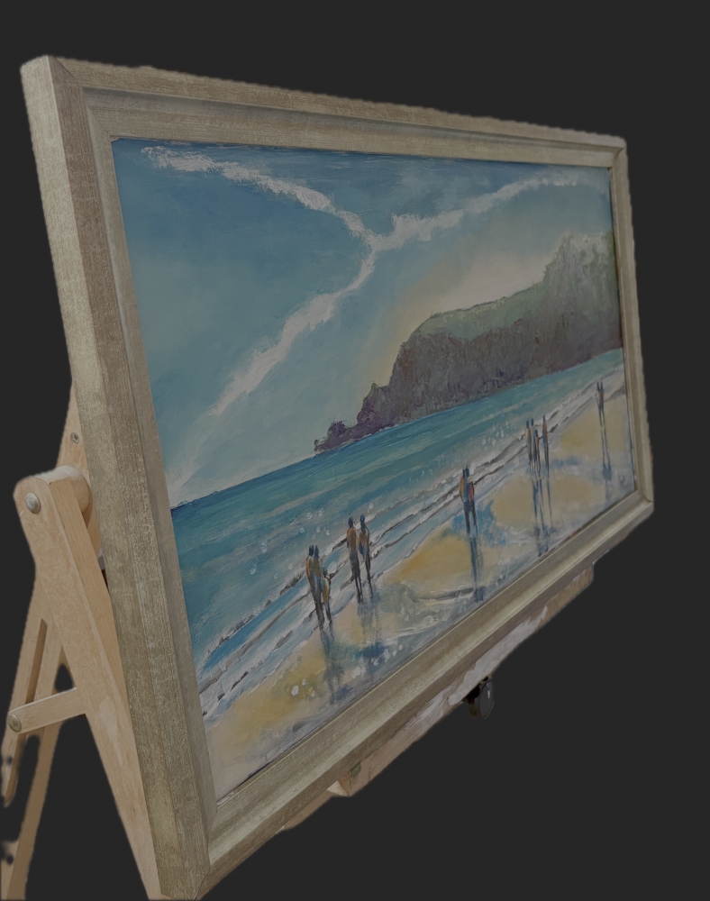 Barafundle Fantasy Atmospheric, Welsh, Beach Original oil Painting