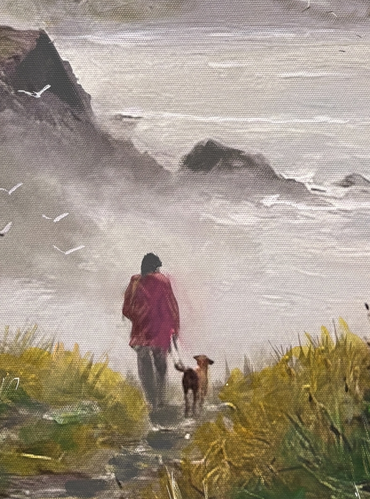 A Gower Walk, A painting of the Gower, Wales featuring Worms Head.
