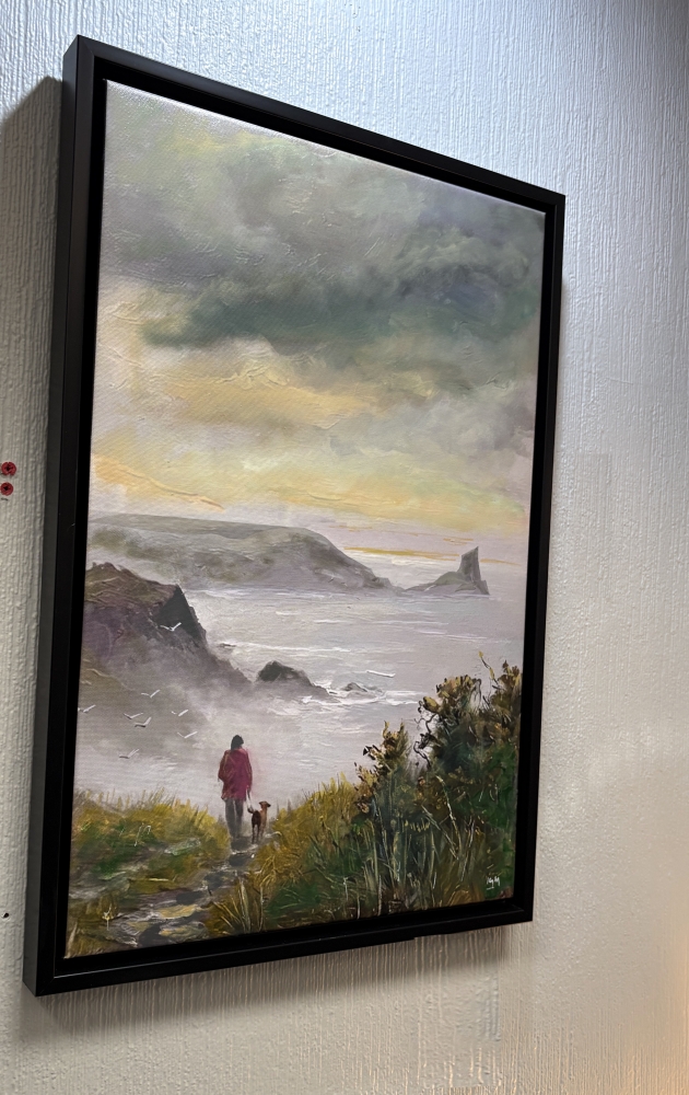 A Gower Walk, A painting of the Gower, Wales featuring Worms Head.