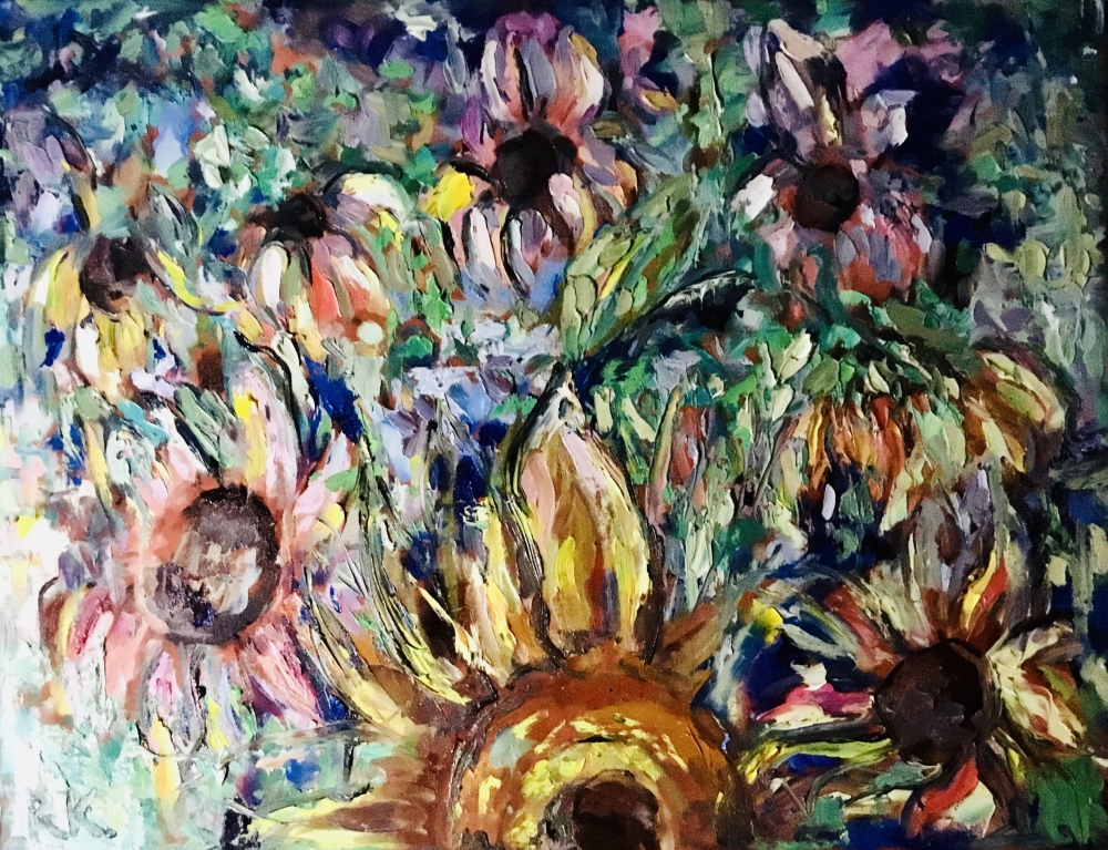 Original Impressionist Floral Oil Painting - Vibrant Sunflower