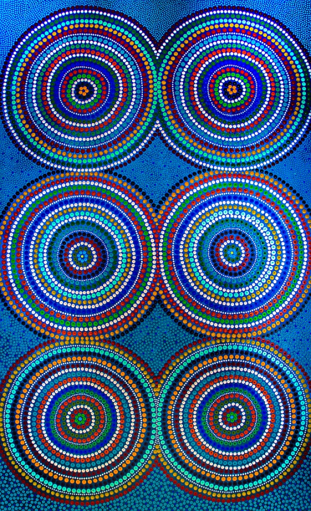 Six Circles - Hand painted 