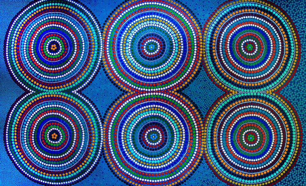 Six Circles - Hand painted 