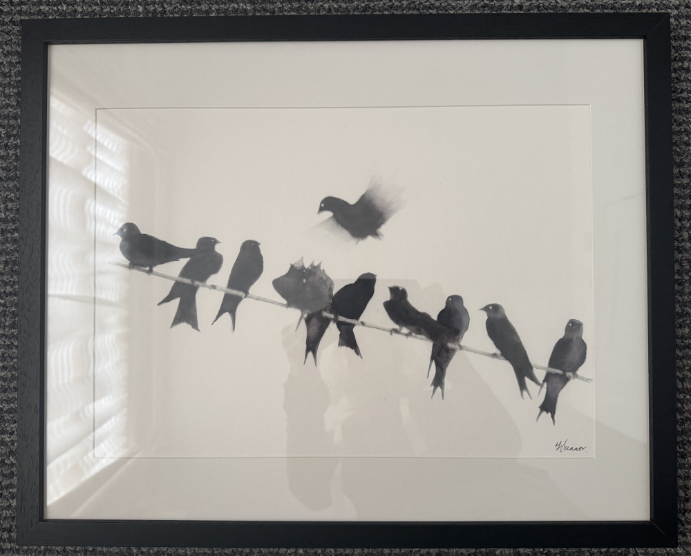 Swallows on a Wire (framed)