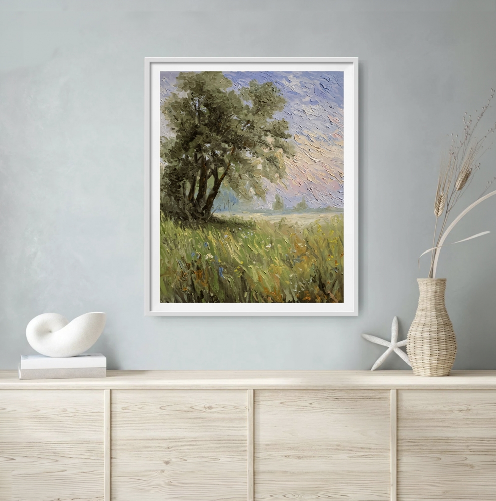 Wildflower Meadow Tree Landscape.