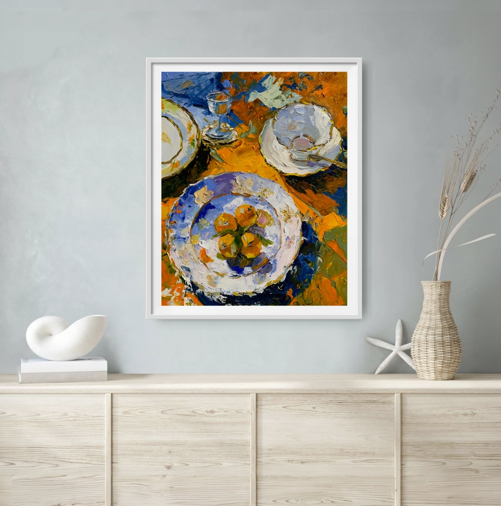 Orange still life with tangerines