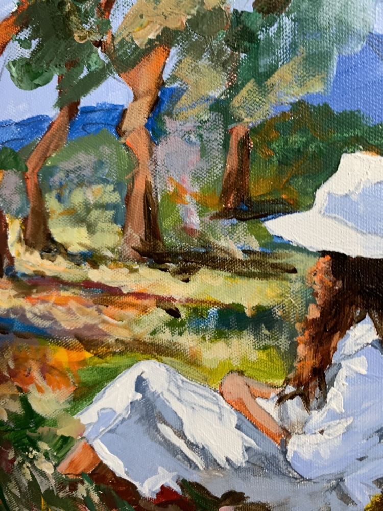 Woman Reading in a Sunlit Grove.