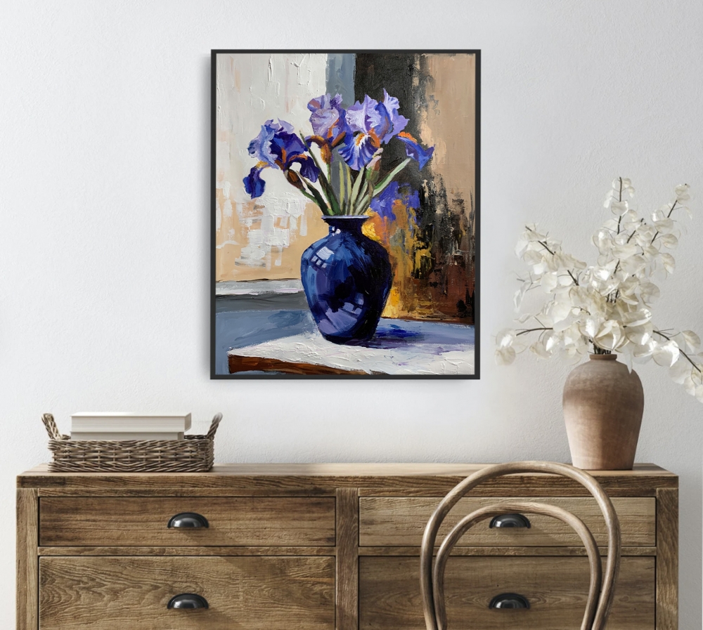 Purple Iris Still Life.