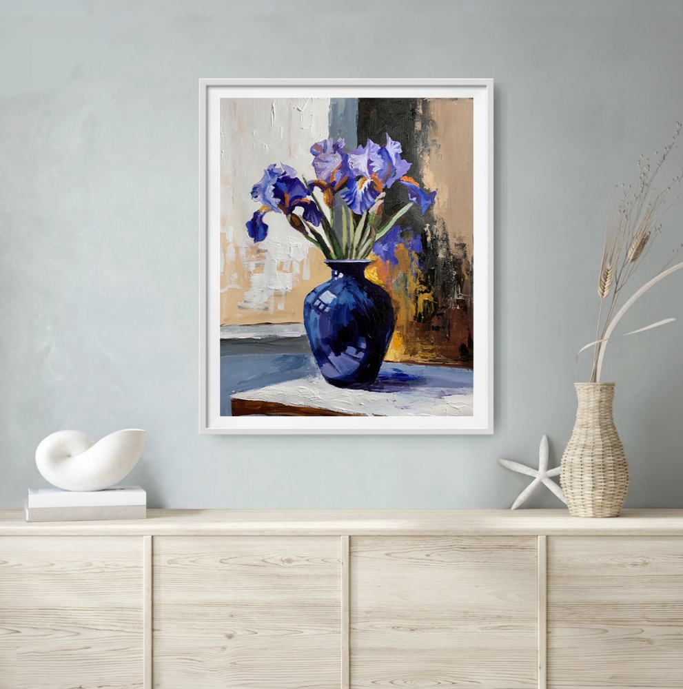 Purple Iris Still Life.