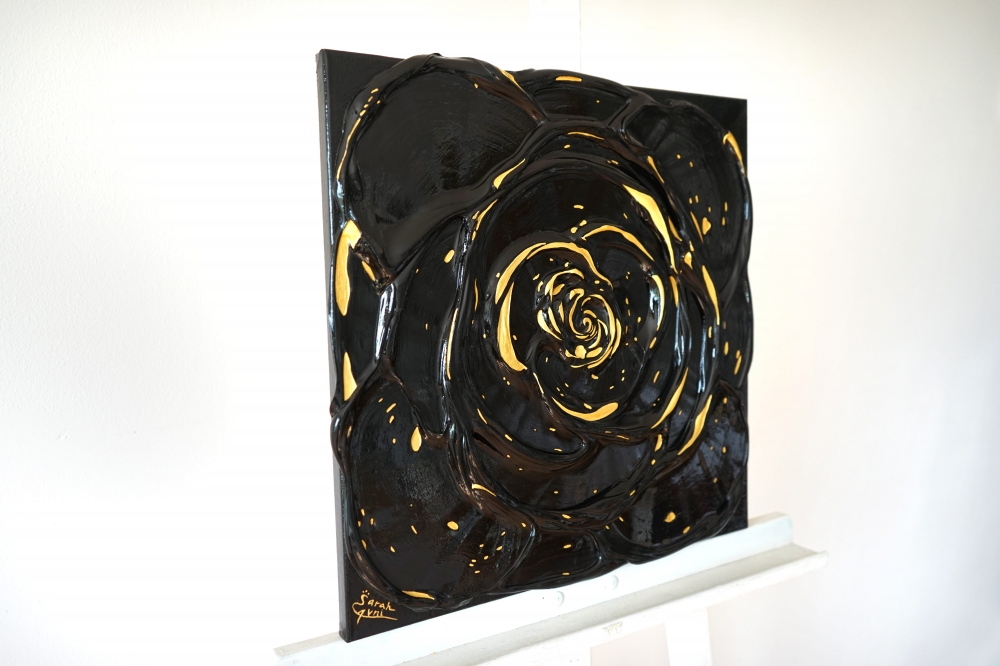 Little Black Rose with a Touch of Gold I. 
