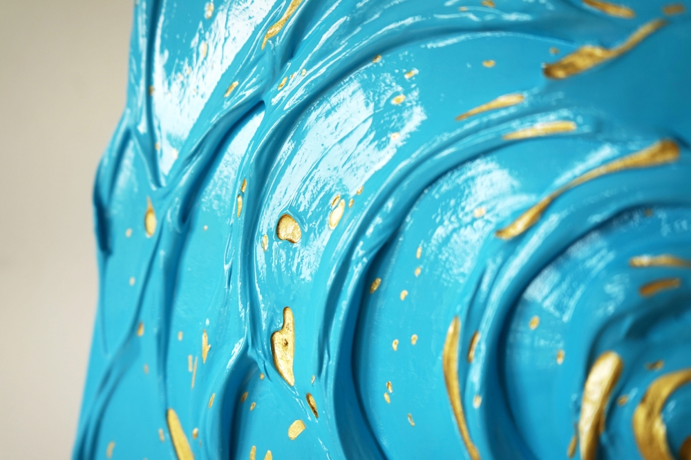 Little Blue Rose with a Touch of Gold III. 