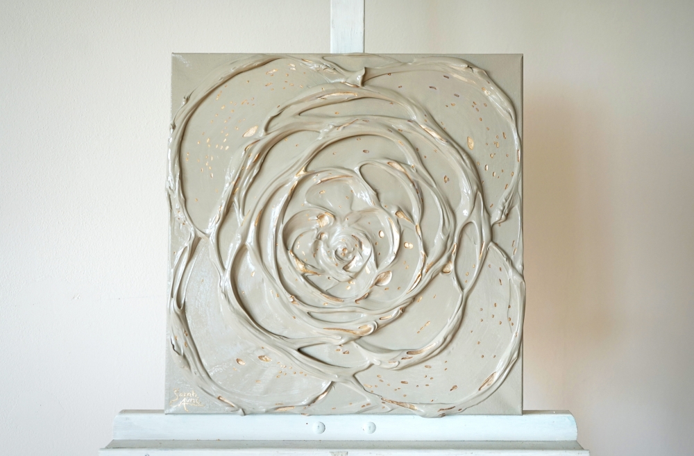 Little Greige Rose with a Touch of Silver I. 
