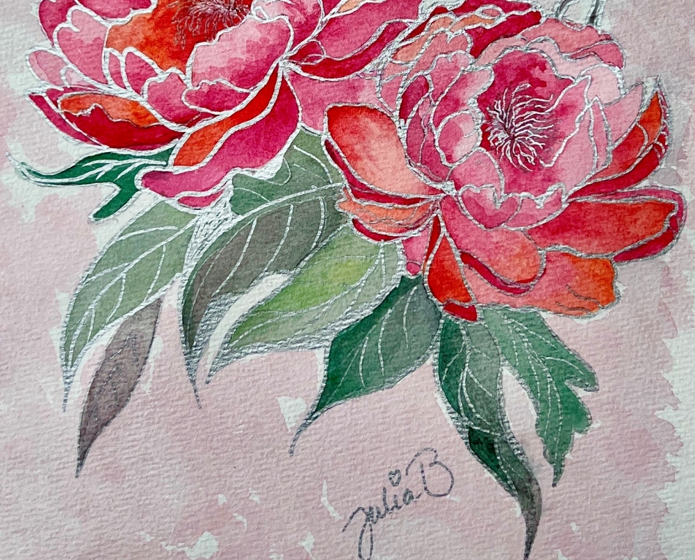 Silvered peonies.